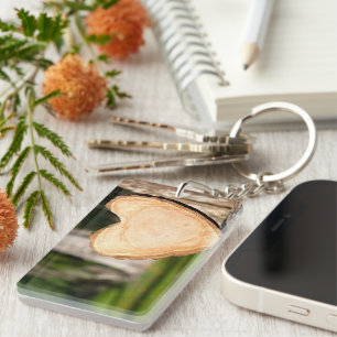 hölzernes Herz Schlüsselanhänger