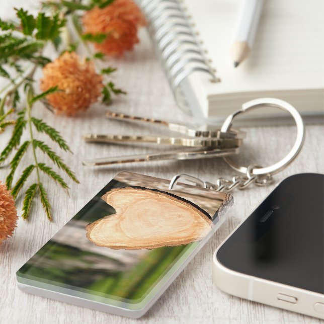 hölzernes Herz Schlüsselanhänger (Vorderseite rechts)