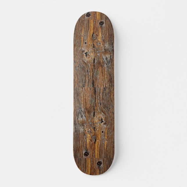 Hölzernes Korn, Blatt des verwitterten Bauholzes Skateboard (Vorne)