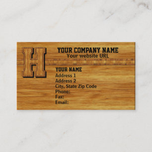 Hölzernes Monogramm H Visitenkarte