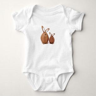 Hölzernes niedliches Osterkaninchen Baby Strampler