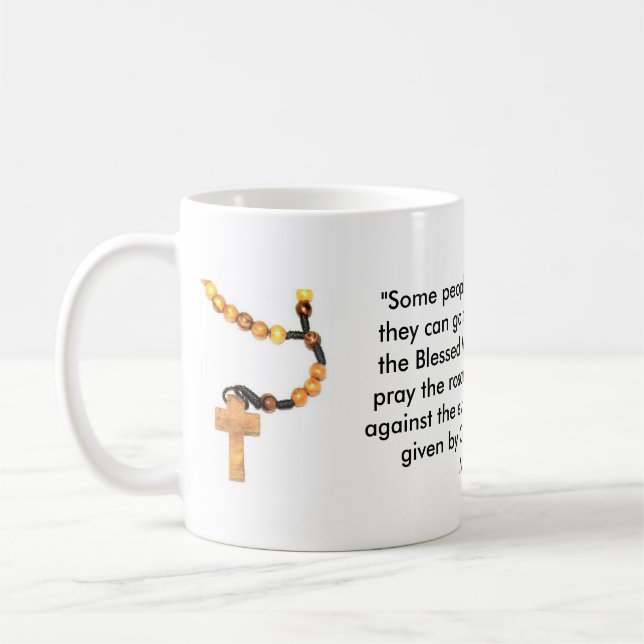 Hölzernes Rosenbeet mit Wörtern St. Padre Pio Kaffeetasse (Links)