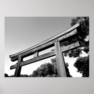 Hölzernes Torii von Meiji Schrein, Tokyo Poster