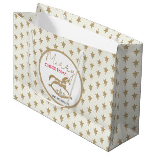 Hölzernes Weihnachts-Schaukelpferd Große Geschenktüte