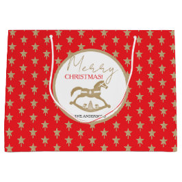 Hölzernes Weihnachts-Schaukelpferd Große Geschenktüte