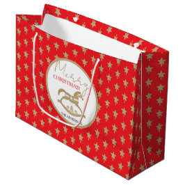 Hölzernes Weihnachts-Schaukelpferd Große Geschenktüte