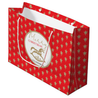Hölzernes Weihnachts-Schaukelpferd Große Geschenktüte