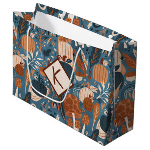 Holzfall Pumpkins Monogram Große Geschenktüte