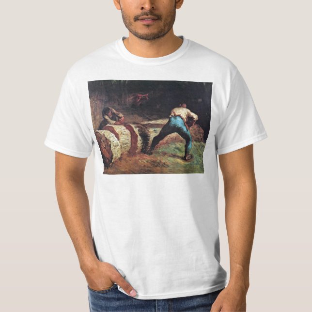 Holzfäller, die Holz durch Hirse (beste, sägen T-Shirt (Vorderseite)