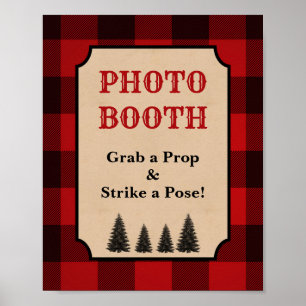 Holzfäller-Fotobooth-Schild - Schnapp dir ein Requ Poster