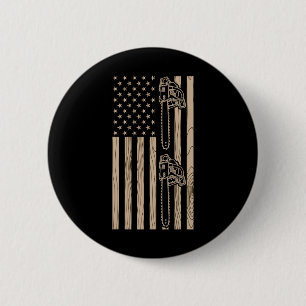Holzfäller Holzhandwerk Amerikanische Flagge USA U Button