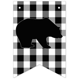 Holzfäller-karierter Bärn-Schwarz-weißes Wimpelkette