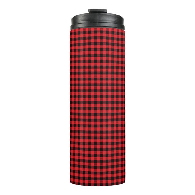 Holzfäller-Karo-Nahtloses Muster  Thermosbecher (Vorderseite)