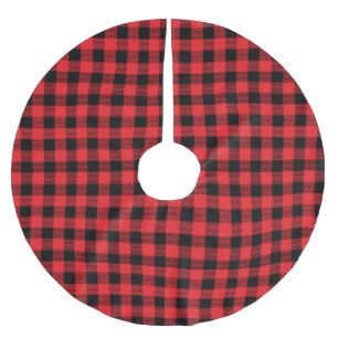 Holzfäller-Karo-Nahtlosmuster Polyester Weihnachtsbaumdecke