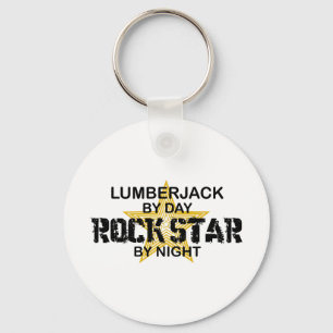 Holzfäller-Rockstar bis zum Nacht Schlüsselanhänger