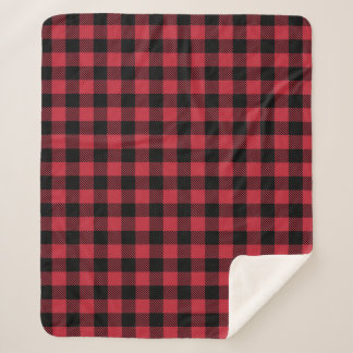 Holzfäller-rotes und schwarzes kariertes sherpadecke
