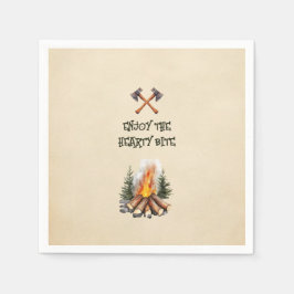 Holzfäller-Themenparty-Papierplatten, rustikale Ma Serviette