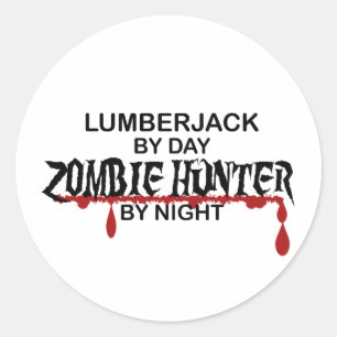 Holzfäller-Zombie-Jäger Runder Aufkleber