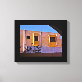 Holzfenster Leinwanddruck