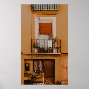 HOLZFENSTER MIT GRÜNEN PFLANZE POSTER