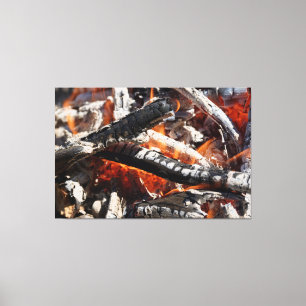 Holzfeuer Leinwanddruck