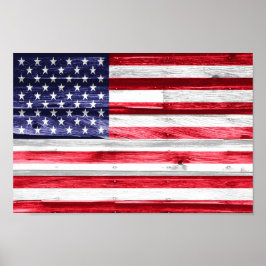 Holzflagge der Vereinten Staaten Poster