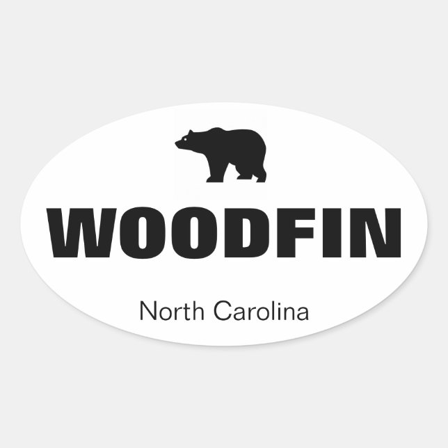 Holzflossen, NC Decal Ovaler Aufkleber (Vorderseite)