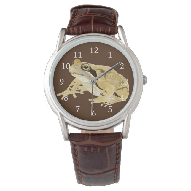 Holzfrosch Armbanduhr (Vorderseite)