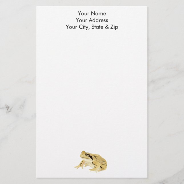 Holzfrosch Briefpapier (Vorderseite)