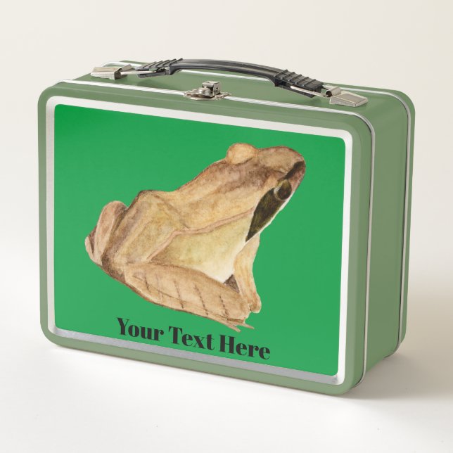 Holzfrosch Metall Brotdose (Vorderseite)