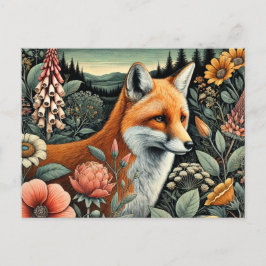 Holzfuchs Postkarte | Niedliche Forsttierkunst