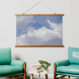 Holzgetoppte Wandteppich Cloud Dreamer Mit Holzrahmen