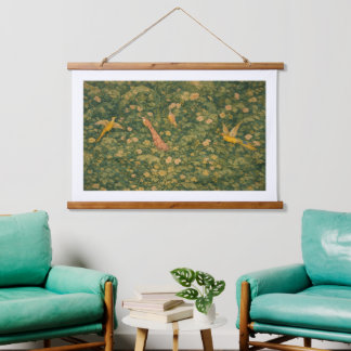 Holzgetopptes Verdure-Leinen-Wandtuch Wandteppich Mit Holzrahmen
