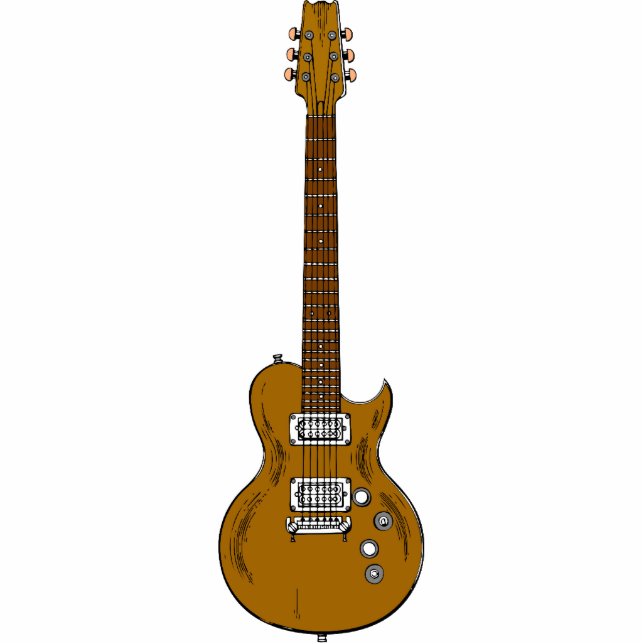 Holzgitarre Freistehende Fotoskulptur (Vorne)
