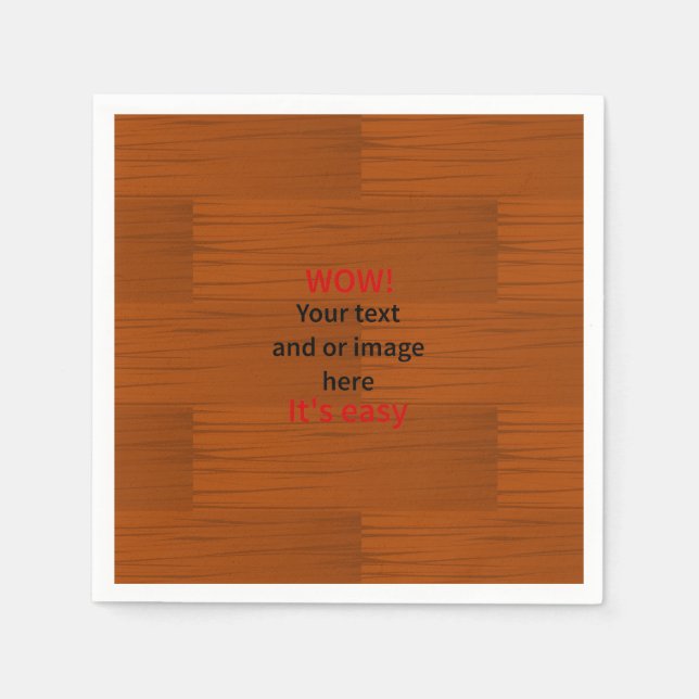 Holzgrundbezugsleute hinzufügen eigenen Text Serviette (Vorderseite)
