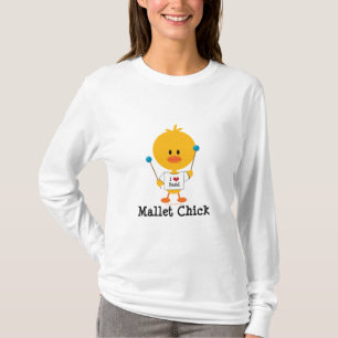 Holzhammer-Küken-langes Hülsen-T-Shirt T-Shirt