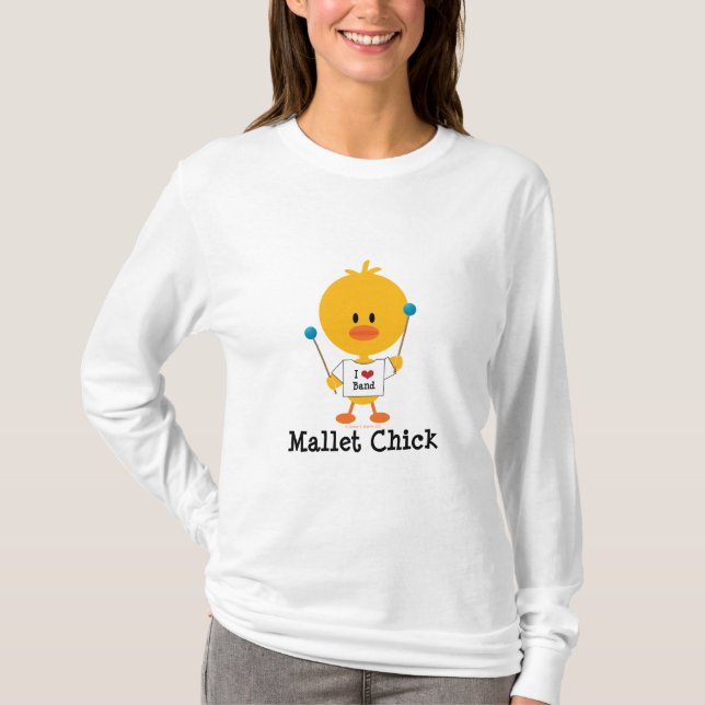 Holzhammer-Küken-langes Hülsen-T-Shirt T-Shirt (Vorderseite)