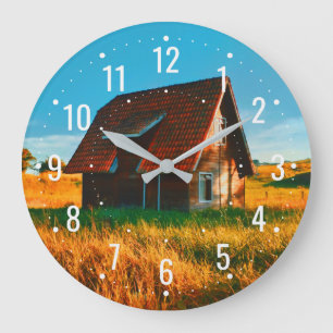 Holzhaus im Landhausstil - Rustikal Große Wanduhr