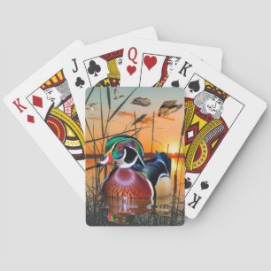 Holzherden, Spielkarten, fliegender Mallard Spielkarten