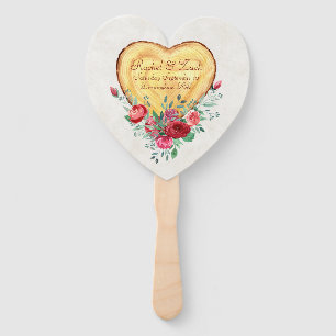 Holzherz und Rosen Landliebe   Fächer