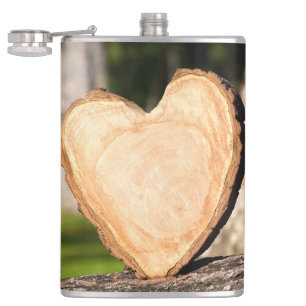 Holzherzflasche Flachmann