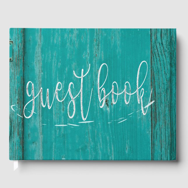Holzholz Beach House Personalisiert Gästebuch (Vorderseite)