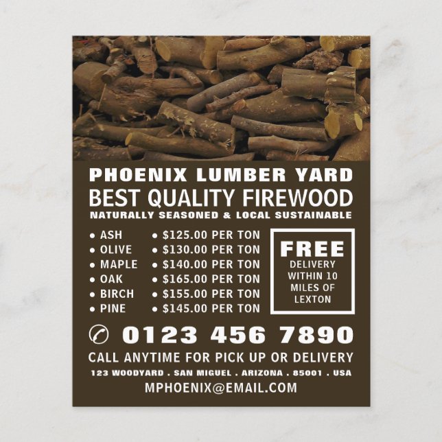 Holzholz, Holz/Holz/Holzgartenwerbung Flyer (Vorne)