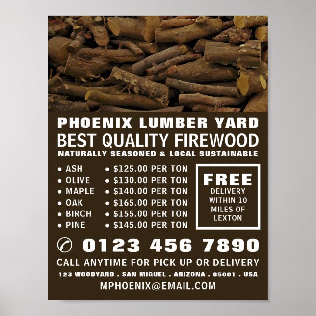 Holzholz, Holz/Holz/Holzgartenwerbung Poster (Vorne)