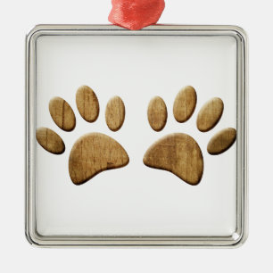Holzhundpfau drucken silbernes ornament