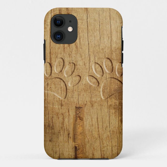 Holzhundpfoilgeflecht Print Case-Mate iPhone Hülle (Rückseite)