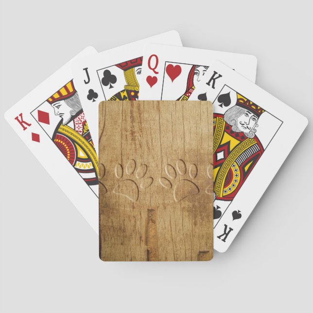 Holzhundpfoilgeflecht Print Spielkarten (Rückseite)