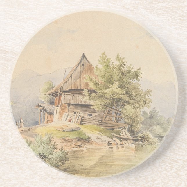 Holzhütte am See - Carl Lafite Getränkeuntersetzer (Vorne)