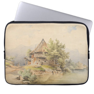 Holzhütte am See - Carl Lafite Laptopschutzhülle