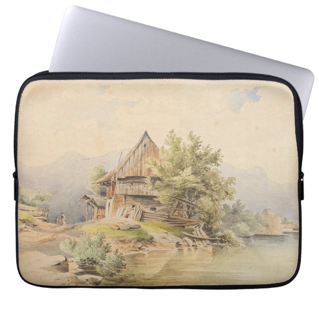 Holzhütte am See - Carl Lafite Laptopschutzhülle (Vorderseite)